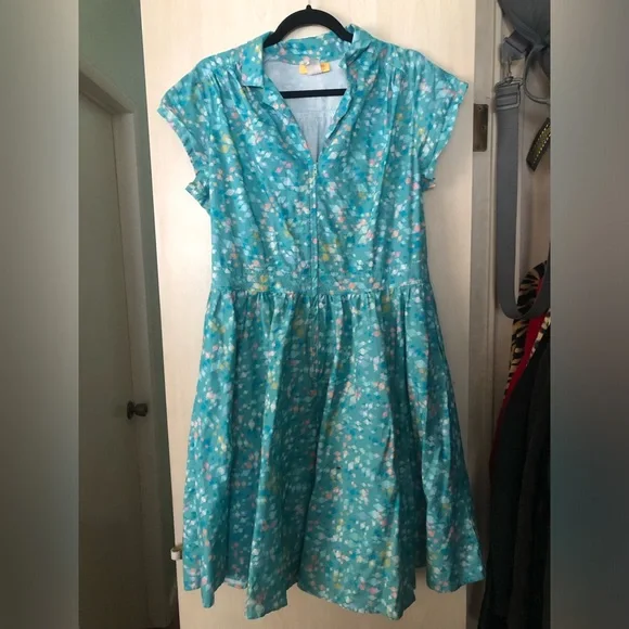 Bernie Dexter BB Ferrari Turquoise Retro Kelly Dress - Picture 2 of 3